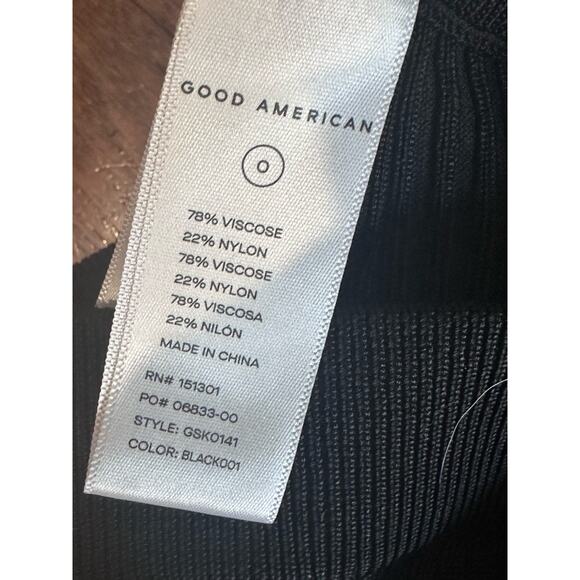 NWT GOOD AMERICAN Plaited Rib Flare pull on Pants SIZE 4 STRETCH retro chic - Picture 16 of 16